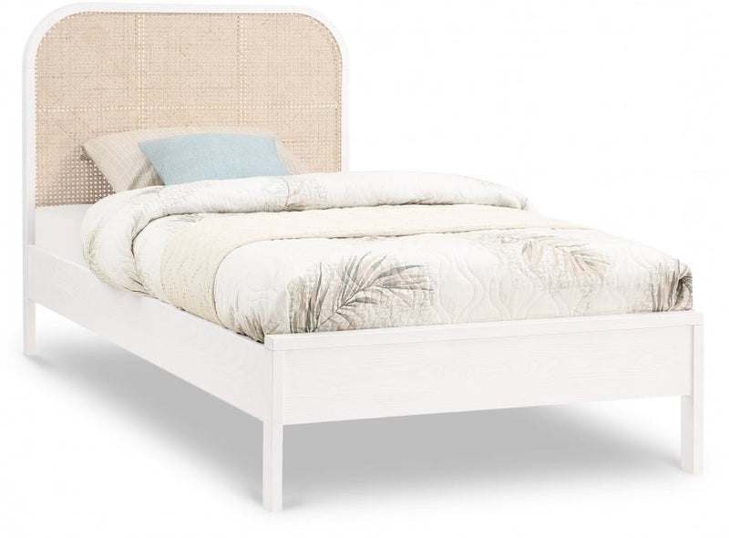 Siena Ash Wood Twin Bed (3 Boxes) White - Gate FurnitureTwin Bed