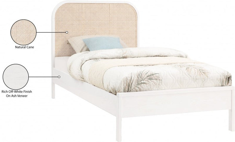 Siena Ash Wood Twin Bed (3 Boxes) White - Gate FurnitureTwin Bed