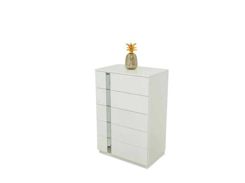 Sienna 5 Drawer Chest in White - 120-SIE-CHE-W