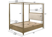 Sienna Rustic Natural King Canopy Platform Bed - Gate FurnitureKing Bed
