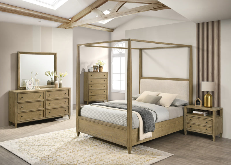 Sienna Rustic Natural King Canopy Platform Bed - Gate FurnitureKing Bed