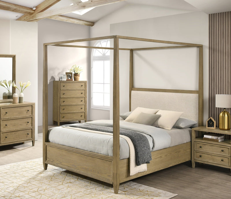 Sienna Rustic Natural Queen Canopy Platform Bed - Gate FurnitureQueen Bed