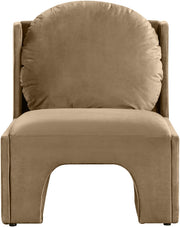 Sigma Velvet Upholstered Accent Chair in Beige - 33031Beige