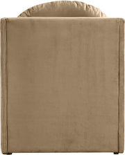Sigma Velvet Upholstered Accent Chair in Beige - 33031Beige