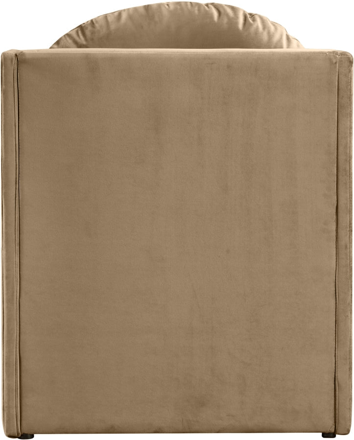 Sigma Velvet Upholstered Accent Chair in Beige - 33031Beige