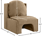 Sigma Velvet Upholstered Accent Chair in Beige - 33031Beige