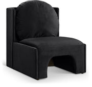 Sigma Velvet Upholstered Accent Chair in Black - 33031Black