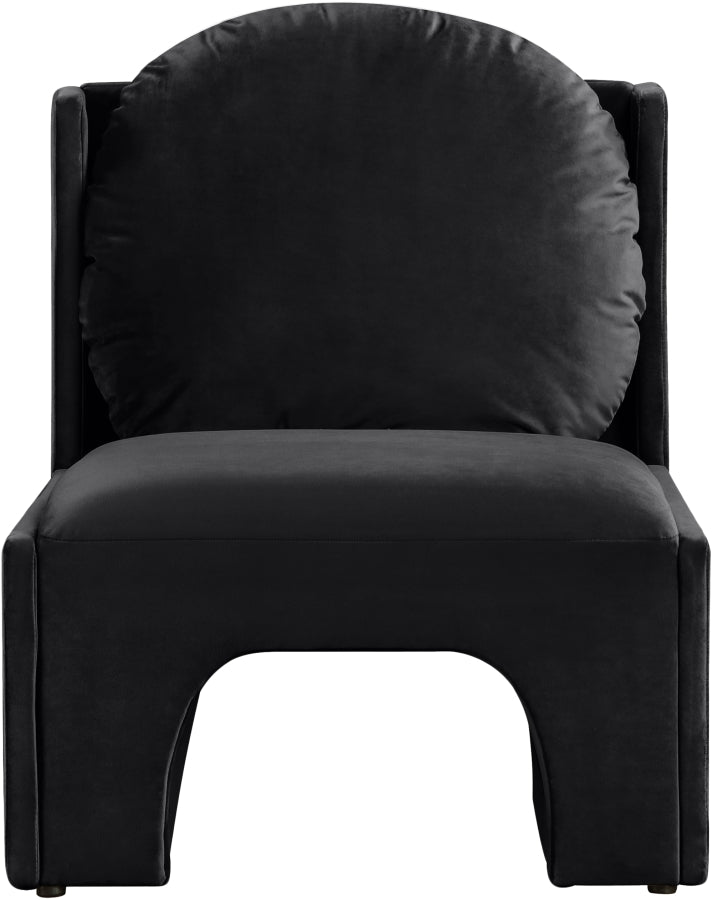 Sigma Velvet Upholstered Accent Chair in Black - 33031Black