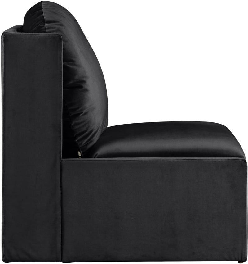 Sigma Velvet Upholstered Accent Chair in Black - 33031Black