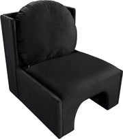 Sigma Velvet Upholstered Accent Chair in Black - 33031Black