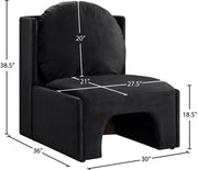 Sigma Velvet Upholstered Accent Chair in Black - 33031Black