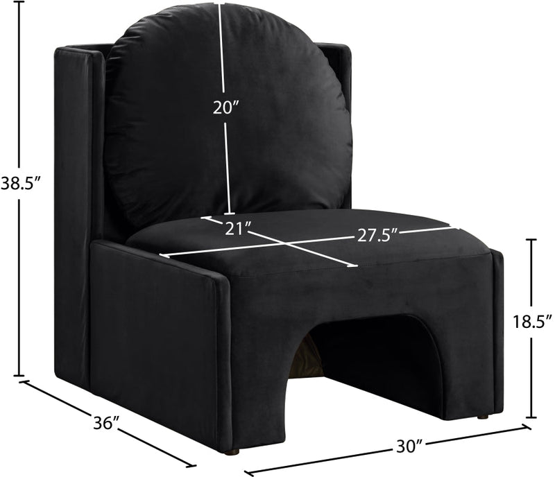 Sigma Velvet Upholstered Accent Chair in Black - 33031Black