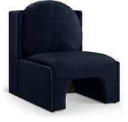Sigma Velvet Upholstered Accent Chair in Blue - 33031Navy