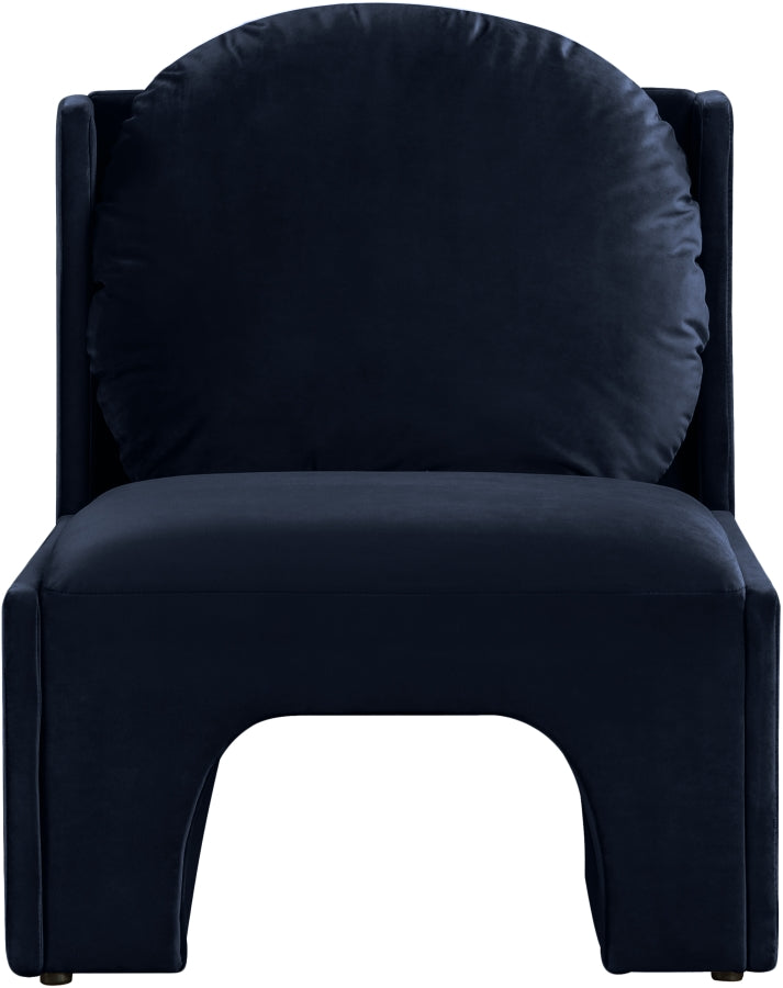 Sigma Velvet Upholstered Accent Chair in Blue - 33031Navy