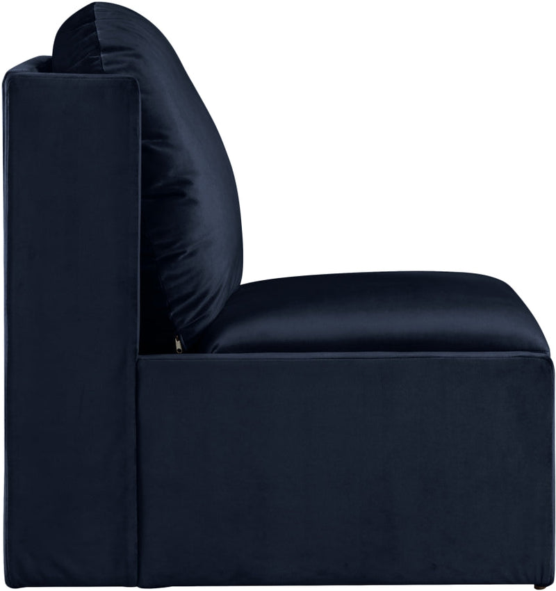 Sigma Velvet Upholstered Accent Chair in Blue - 33031Navy