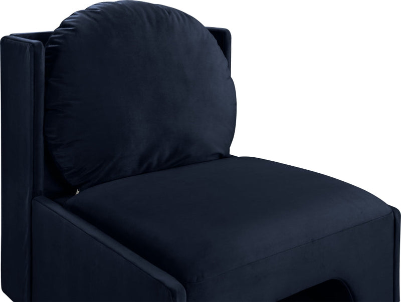 Sigma Velvet Upholstered Accent Chair in Blue - 33031Navy