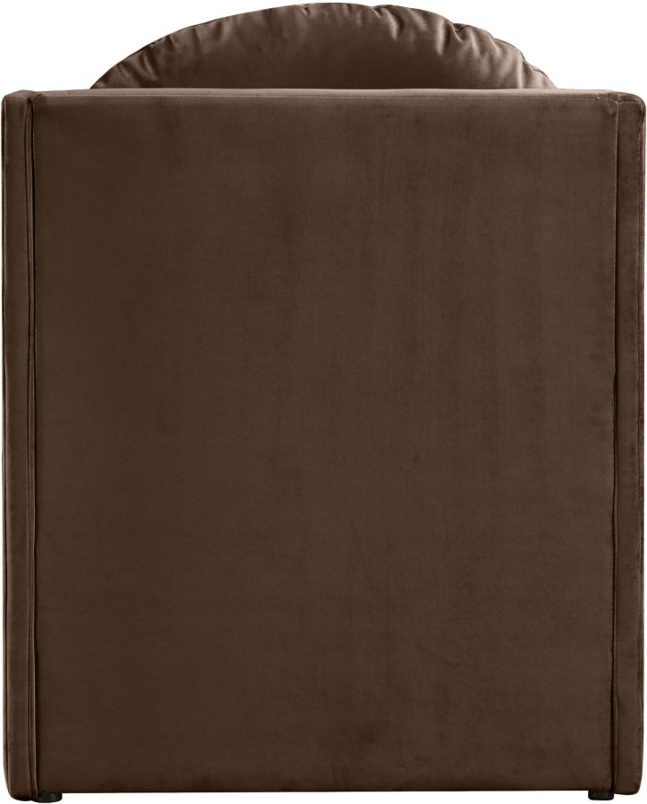 Sigma Velvet Upholstered Accent Chair in Brown - 33031Brown