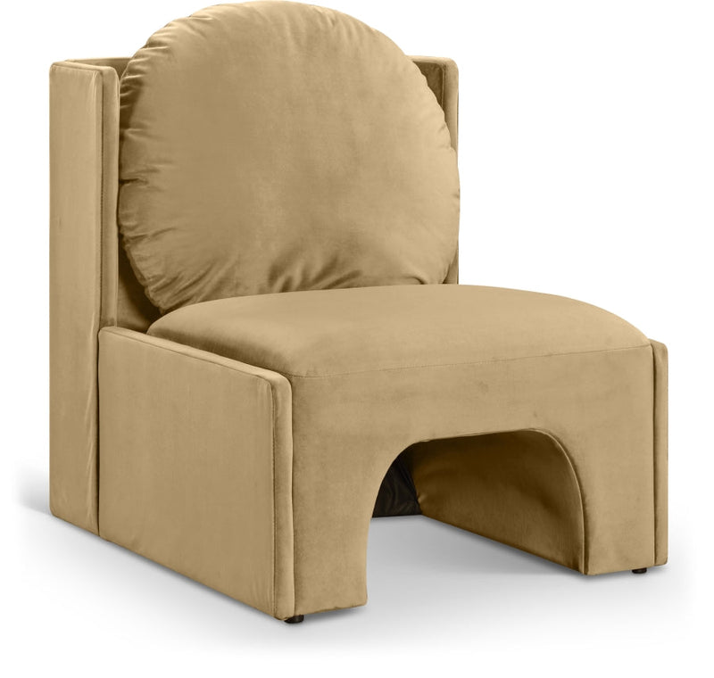 Sigma Velvet Upholstered Accent Chair in Camel - 33031Camel