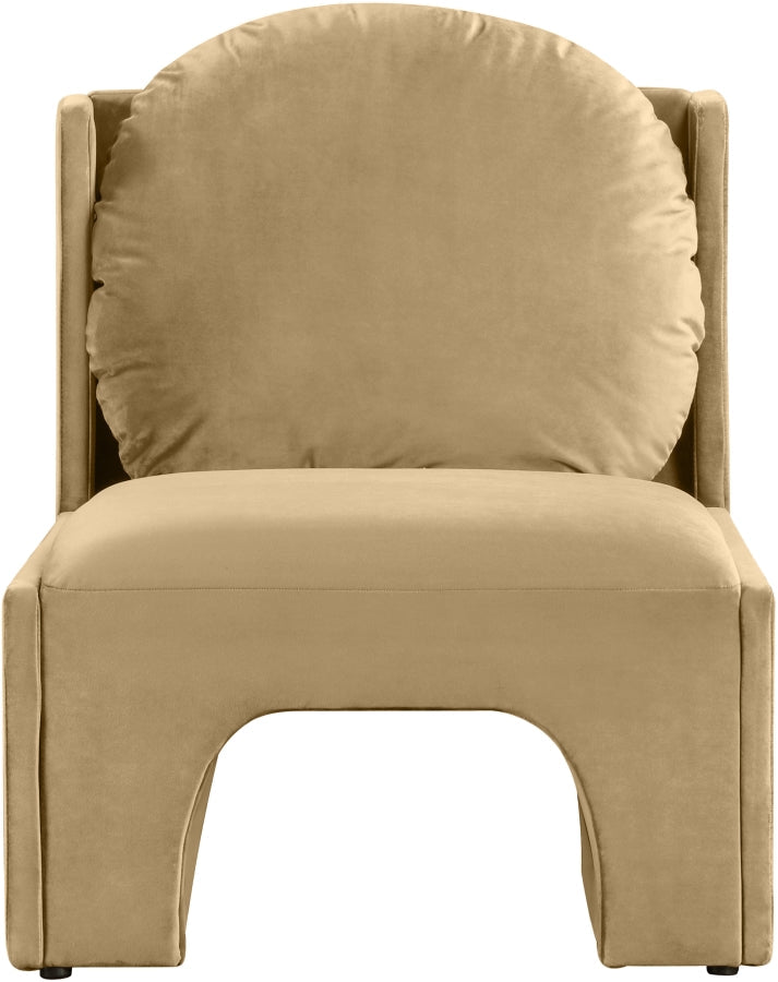 Sigma Velvet Upholstered Accent Chair in Camel - 33031Camel