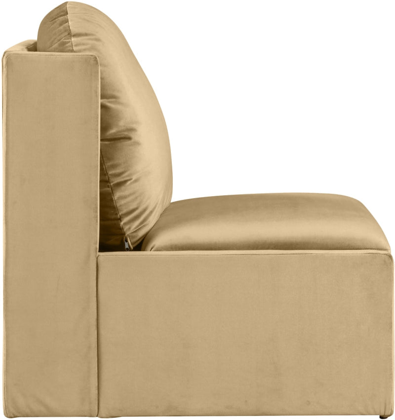 Sigma Velvet Upholstered Accent Chair in Camel - 33031Camel