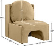 Sigma Velvet Upholstered Accent Chair in Camel - 33031Camel
