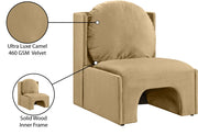 Sigma Velvet Upholstered Accent Chair in Camel - 33031Camel
