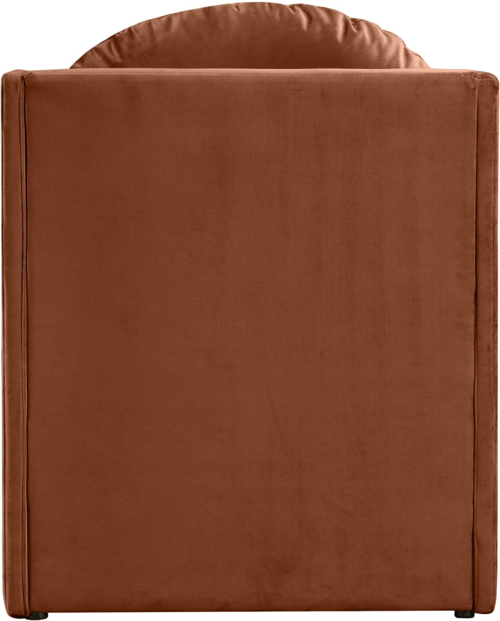 Sigma Velvet Upholstered Accent Chair in Cognac - 33031Cognac