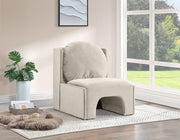 Sigma Velvet Upholstered Accent Chair in Cream - 33031Cream