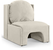 Sigma Velvet Upholstered Accent Chair in Cream - 33031Cream