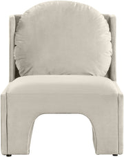 Sigma Velvet Upholstered Accent Chair in Cream - 33031Cream