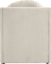 Sigma Velvet Upholstered Accent Chair in Cream - 33031Cream