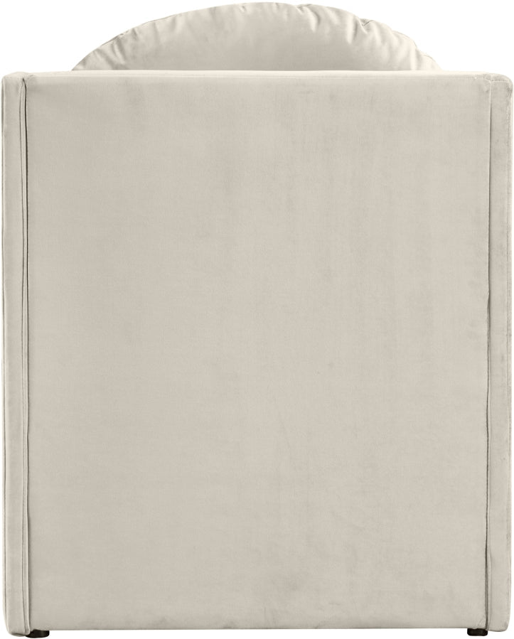 Sigma Velvet Upholstered Accent Chair in Cream - 33031Cream