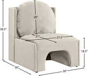 Sigma Velvet Upholstered Accent Chair in Cream - 33031Cream