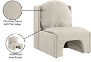 Sigma Velvet Upholstered Accent Chair in Cream - 33031Cream