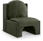 Sigma Velvet Upholstered Accent Chair in Green - 33031Green