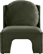 Sigma Velvet Upholstered Accent Chair in Green - 33031Green