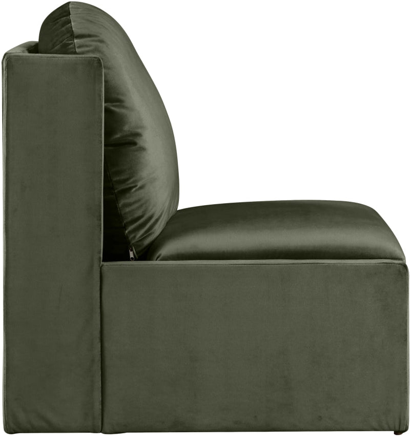 Sigma Velvet Upholstered Accent Chair in Green - 33031Green