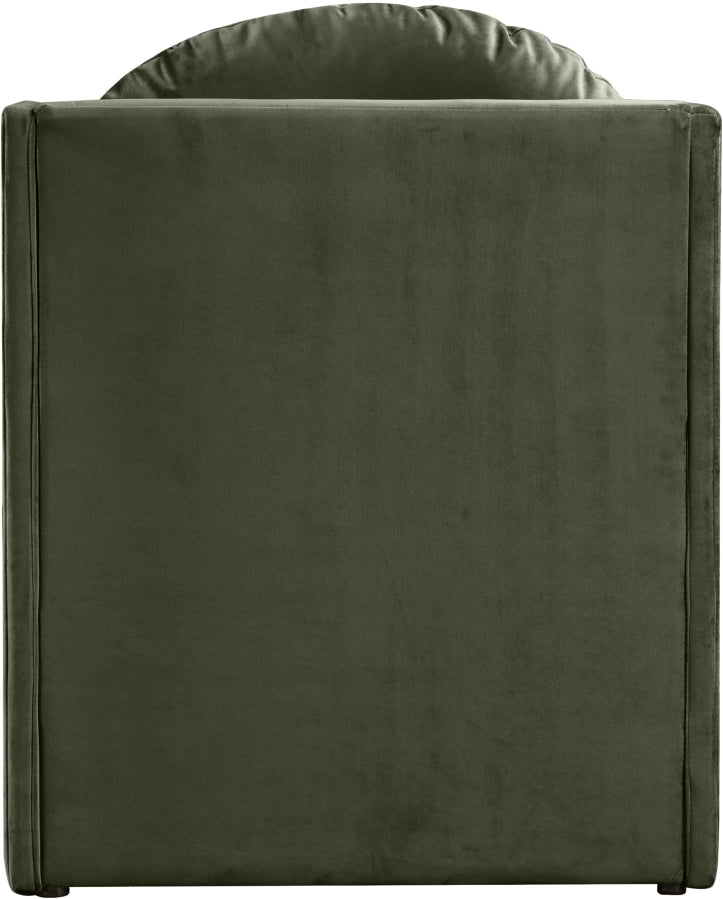 Sigma Velvet Upholstered Accent Chair in Green - 33031Green