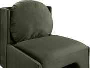 Sigma Velvet Upholstered Accent Chair in Green - 33031Green
