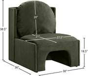 Sigma Velvet Upholstered Accent Chair in Green - 33031Green