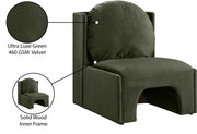 Sigma Velvet Upholstered Accent Chair in Green - 33031Green