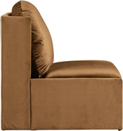 Sigma Velvet Upholstered Accent Chair in Saddle - 33031Saddle