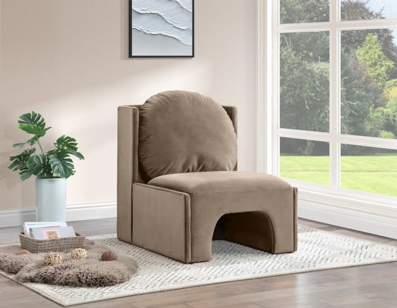 Sigma Velvet Upholstered Accent Chair in Taupe - 33031Taupe