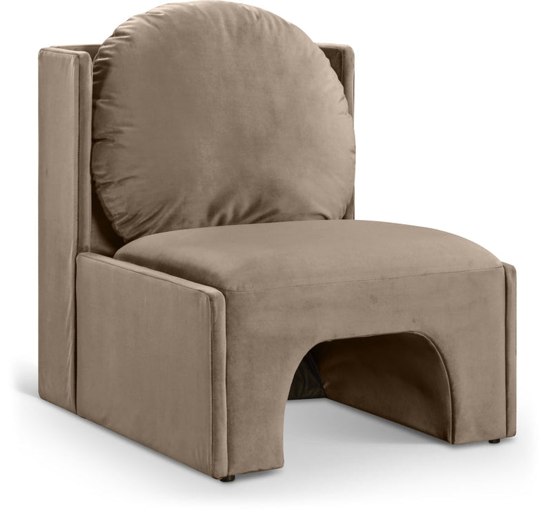 Sigma Velvet Upholstered Accent Chair in Taupe - 33031Taupe