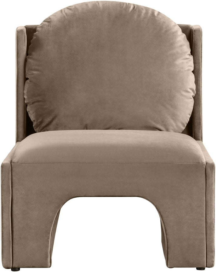 Sigma Velvet Upholstered Accent Chair in Taupe - 33031Taupe