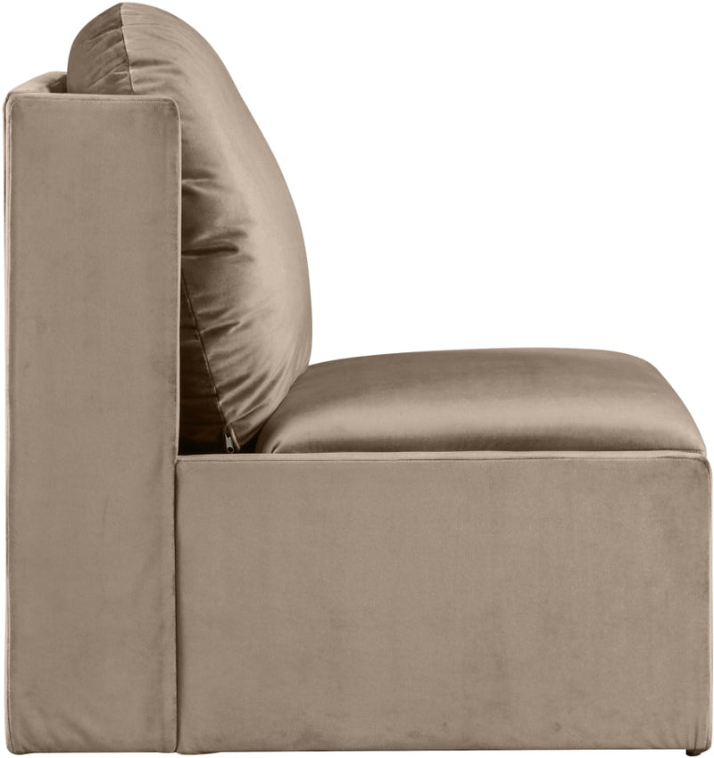 Sigma Velvet Upholstered Accent Chair in Taupe - 33031Taupe