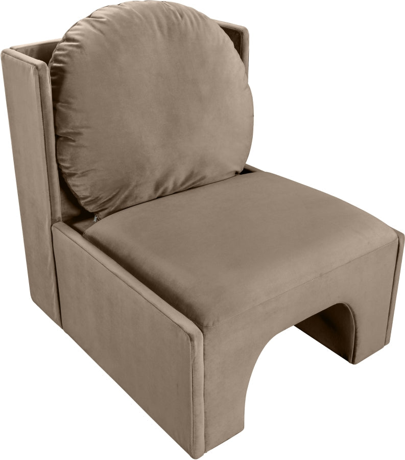 Sigma Velvet Upholstered Accent Chair in Taupe - 33031Taupe