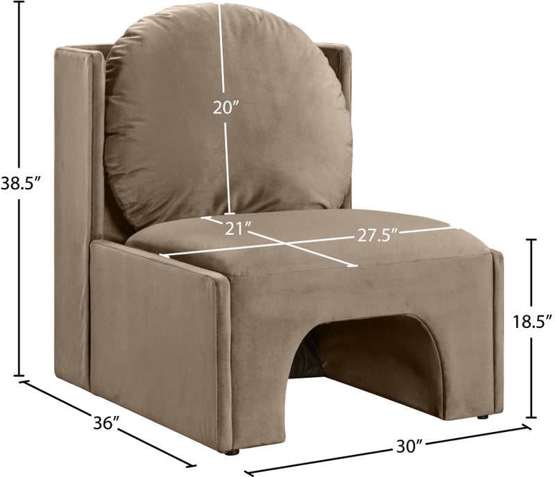 Sigma Velvet Upholstered Accent Chair in Taupe - 33031Taupe