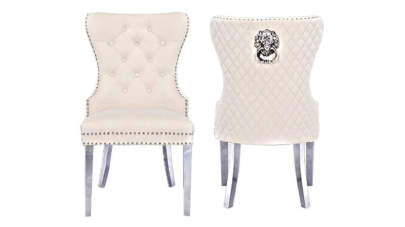 Simba Stainless Steel Legs Beige - 2 Chairs per BOX - Simba Stainless Steel Legs Beige - 2 Chairs per BOX