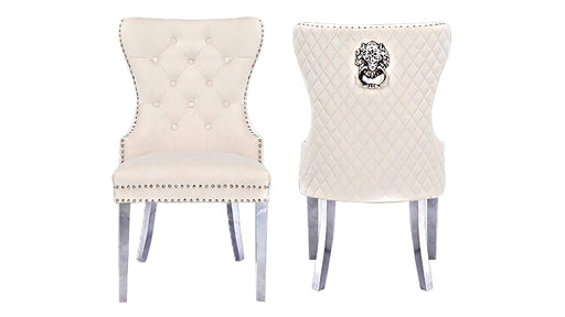 Simba Stainless Steel Legs Beige - 2 Chairs per BOX - Simba Stainless Steel Legs Beige - 2 Chairs per BOX